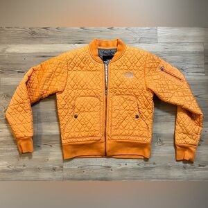 NORTH FACE VINTAGE Womens 5 Boroughs Bomber Jacket Quilted Tangerine Ski Snow